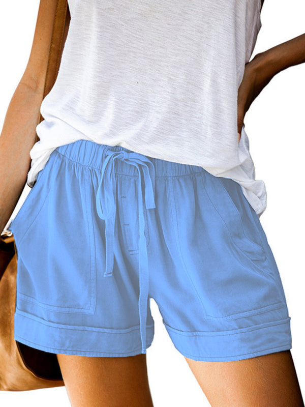 Tie-waist Shorts with Pockets