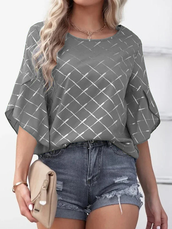 Drop Shoulder 3/4 Sleeve Blouse