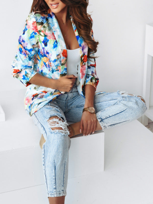 Watercolour Print Blazer