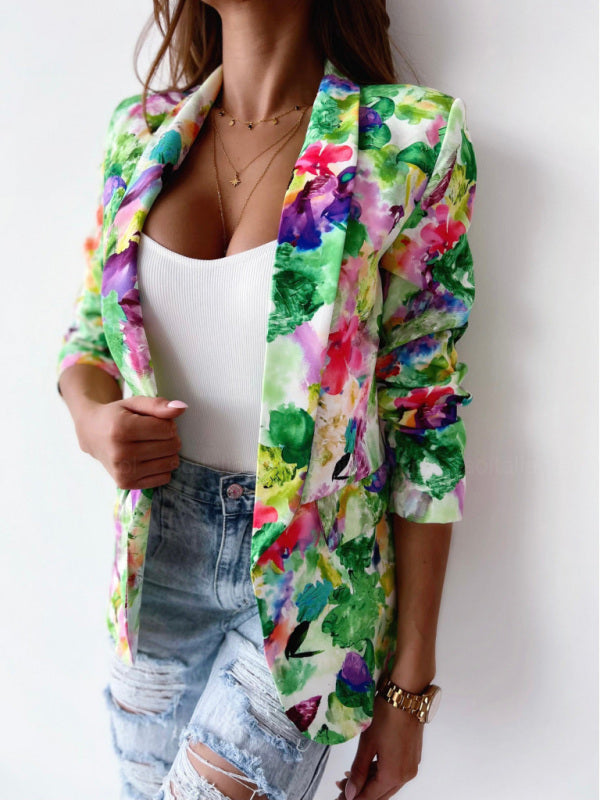 Watercolour Print Blazer